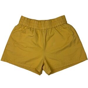 COS Shorts Elastic Waist Casual Summer Minimalist Mustard Yellow Women 28x3